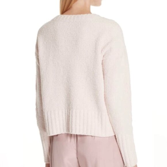 ATM Anthony Thomas Melillo Chenille V Neck Sweater Size S Light Pale Pink $350 - Picture 3 of 16